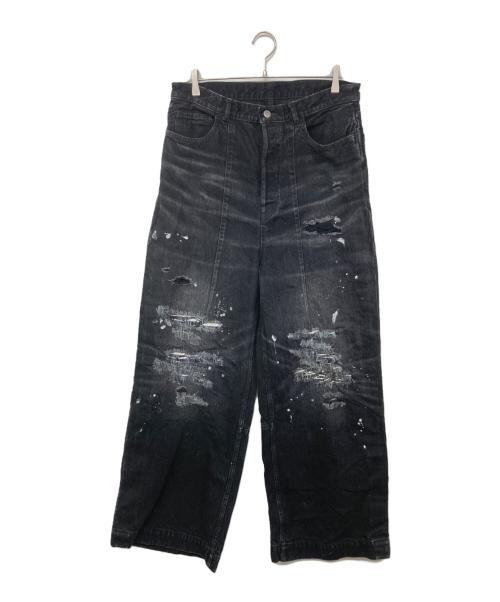 SUBLATIONS（サブレーションズ）SUBLATIONS (サブレーションズ) WIDE SEAM DENIM BAGGY PANTS / ワイド シーム デニム バギーパンツ ブラック サイズ:3の古着・服飾アイテム