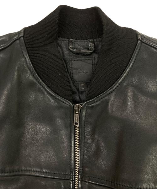GAP（ギャップ）GAP (ギャップ) カウレザーブルゾン レザーボンバージャケット ブラック サイズ:Sの古着・服飾アイテム