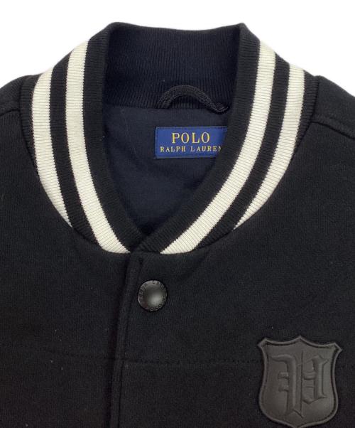 POLO RALPH LAUREN（ポロ・ラルフローレン）POLO RALPH LAUREN (ポロ・ラルフローレン) down sleeve sweat jumper ダウンスイッチスタジャン ブラック サイズ:Mの古着・服飾アイテム