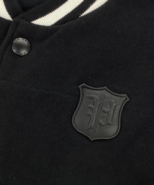 POLO RALPH LAUREN（ポロ・ラルフローレン）POLO RALPH LAUREN (ポロ・ラルフローレン) down sleeve sweat jumper ダウンスイッチスタジャン ブラック サイズ:Mの古着・服飾アイテム