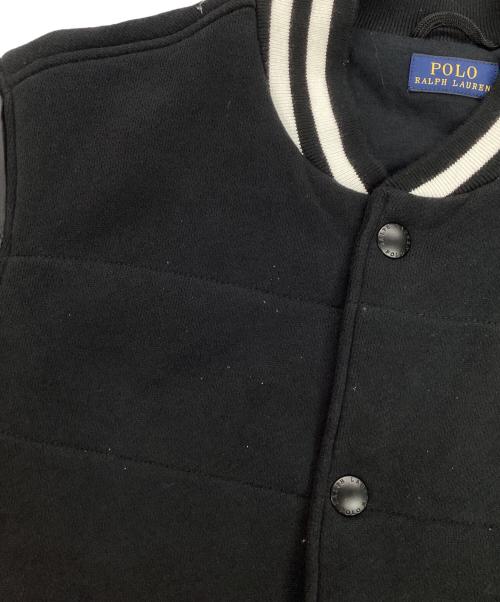 POLO RALPH LAUREN（ポロ・ラルフローレン）POLO RALPH LAUREN (ポロ・ラルフローレン) down sleeve sweat jumper ダウンスイッチスタジャン ブラック サイズ:Mの古着・服飾アイテム