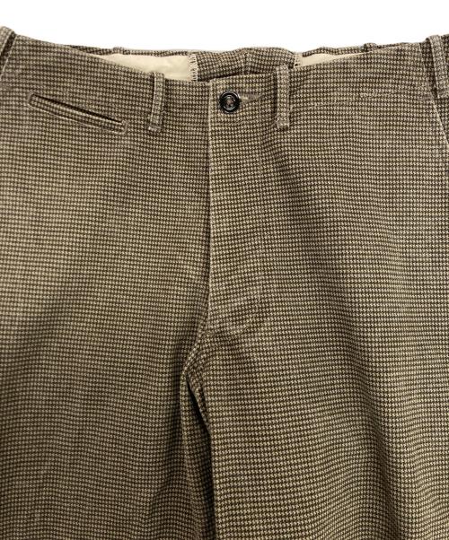 Heller's cafe（ヘラーズカフェ）HELLER'S CAFE (ヘラーズカフェ) 千鳥格子パンツ ブラウン サイズ:30の古着・服飾アイテム