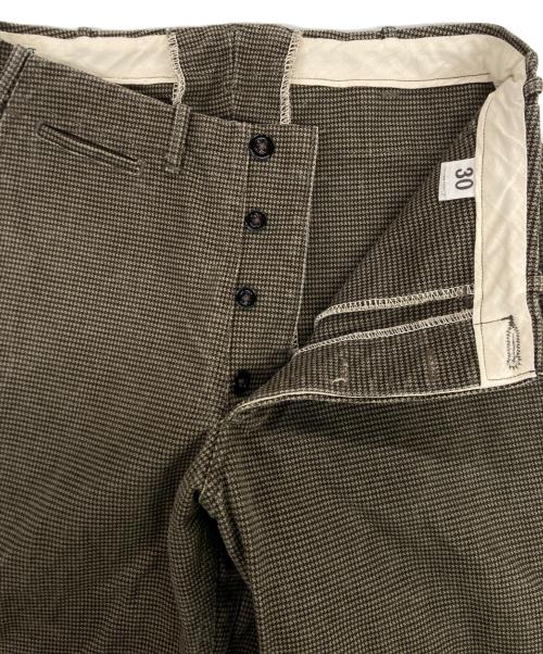 Heller's cafe（ヘラーズカフェ）HELLER'S CAFE (ヘラーズカフェ) 千鳥格子パンツ ブラウン サイズ:30の古着・服飾アイテム