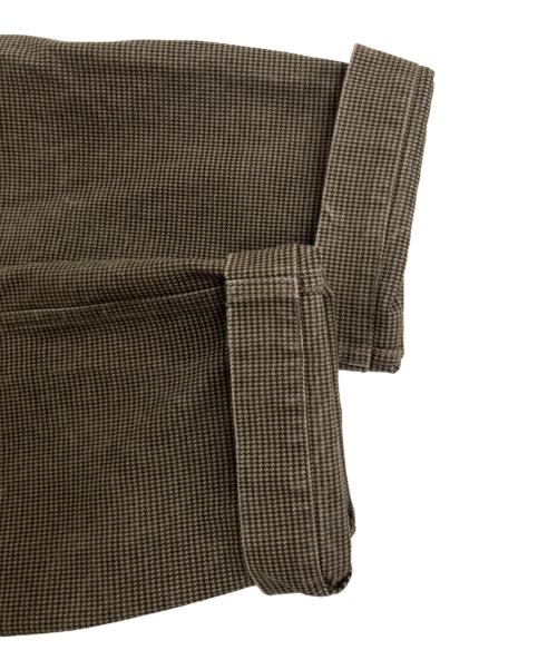 Heller's cafe（ヘラーズカフェ）HELLER'S CAFE (ヘラーズカフェ) 千鳥格子パンツ ブラウン サイズ:30の古着・服飾アイテム