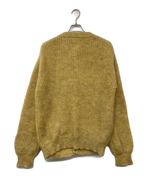 UNUSED（アンユーズド）UNUSED (アンユーズド) mohair crew neck cardigan / モヘヤクルーネックカーディガン イエロー サイズ:2の古着・服飾アイテム