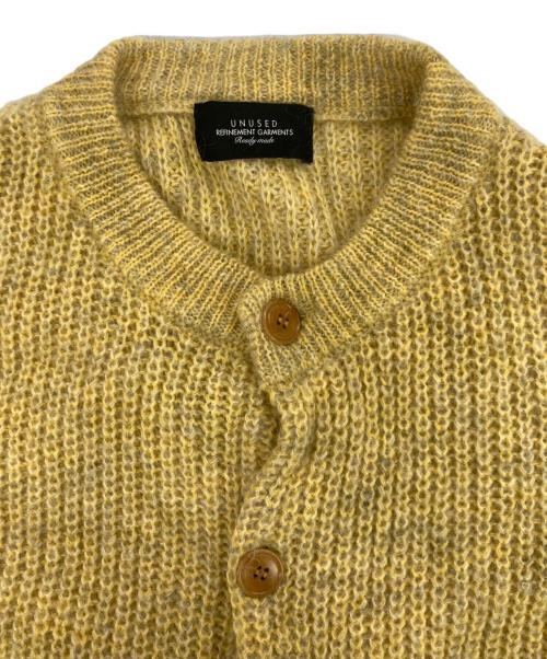 UNUSED（アンユーズド）UNUSED (アンユーズド) mohair crew neck cardigan / モヘヤクルーネックカーディガン イエロー サイズ:2の古着・服飾アイテム