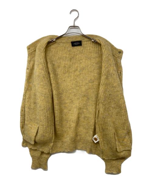UNUSED（アンユーズド）UNUSED (アンユーズド) mohair crew neck cardigan / モヘヤクルーネックカーディガン イエロー サイズ:2の古着・服飾アイテム