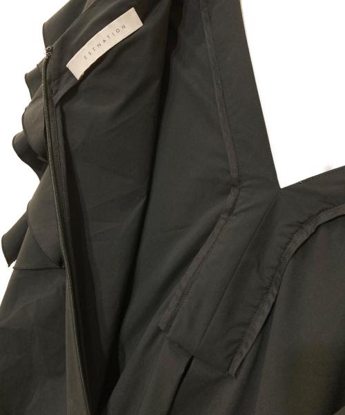 ESTNATION（エストネーション）ESTNATION (エストネーション) ギャザーフリルワンピース ブラック サイズ:36の古着・服飾アイテム