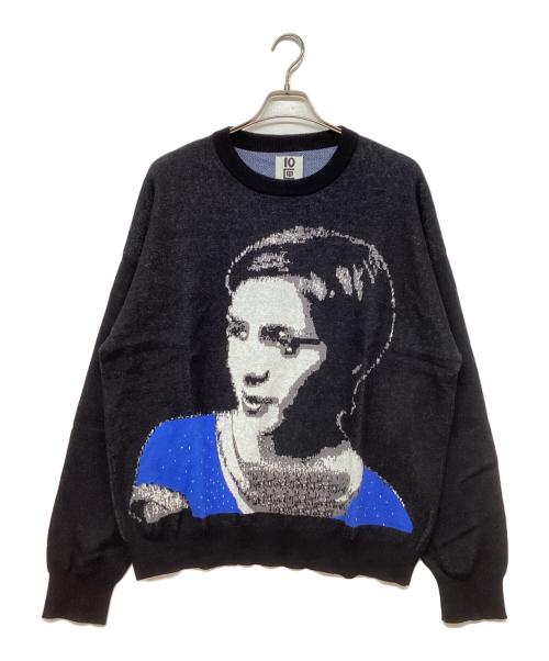 TENBOX（テンボックス）TENBOX (テンボックス) KAO SWEATER グラフィックニット ブラック サイズ:Lの古着・服飾アイテム
