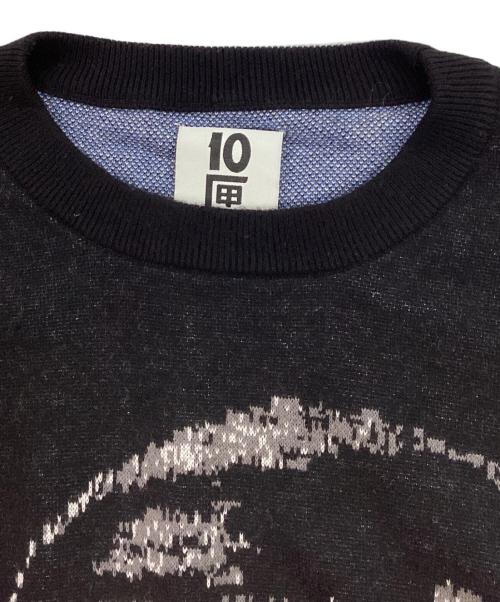 TENBOX（テンボックス）TENBOX (テンボックス) KAO SWEATER グラフィックニット ブラック サイズ:Lの古着・服飾アイテム