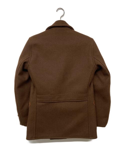 WAREHOUSE（ウエアハウス）WAREHOUSE (ウエアハウス) レザーパイピングPコート ブラウン サイズ:36の古着・服飾アイテム