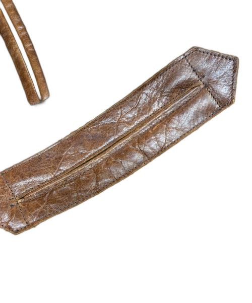 WAREHOUSE（ウエアハウス）WAREHOUSE (ウエアハウス) レザーパイピングPコート ブラウン サイズ:36の古着・服飾アイテム