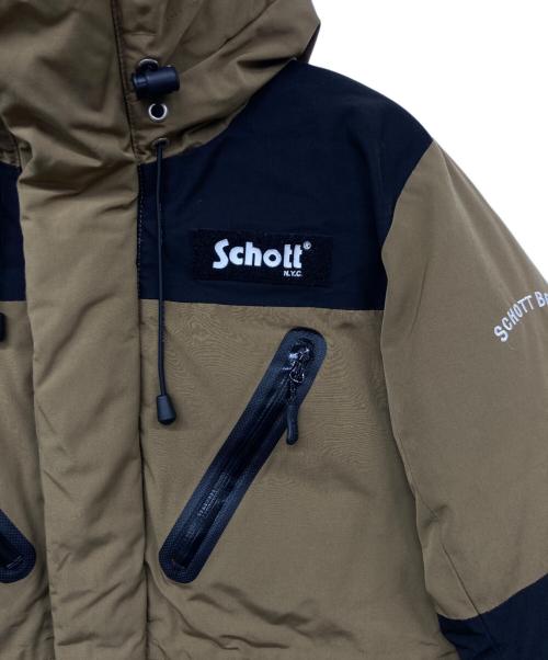 Schott（ショット）Schott (ショット) ダウンジャケット ブラウン×ブラック サイズ:Sの古着・服飾アイテム