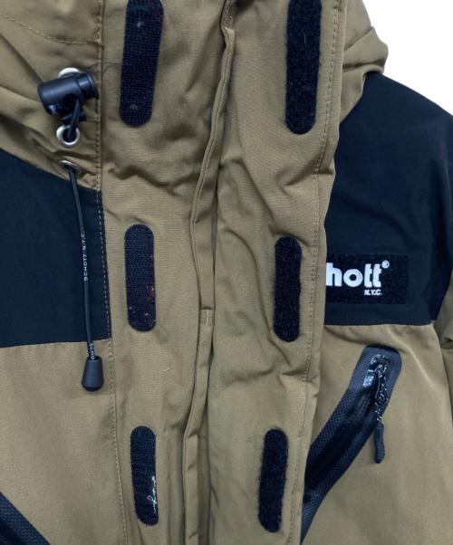 Schott（ショット）Schott (ショット) ダウンジャケット ブラウン×ブラック サイズ:Sの古着・服飾アイテム