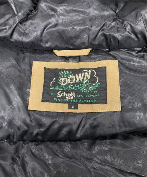 Schott（ショット）Schott (ショット) ダウンジャケット ブラウン×ブラック サイズ:Sの古着・服飾アイテム