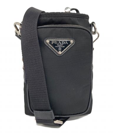 プラダ / PRADA　Re-Nylon スマートフォンケース / ショルダーポーチ　2ZH155　ナイロン　ブラック 【中古】 商品番号 S-159118 PRADA（プラダ） ショルダーバッグ Re-Nylon スマートフォンケース