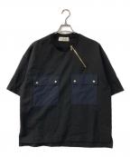 CULLNIクルニ）の古着「Chambray Twill Military Pocket Tee シャンブレーツイルミリタリーポケットT」｜ブラック