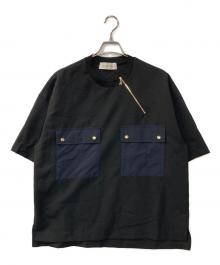 CULLNI（クルニ）の古着「Chambray Twill Military Pocket Tee シャンブレーツイルミリタリーポケットT」｜ブラック