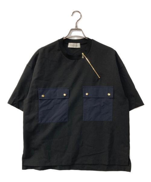 CULLNI（クルニ）CULLNI (クルニ) Chambray Twill Military Pocket Tee シャンブレーツイルミリタリーポケットT ブラック サイズ:2の古着・服飾アイテム