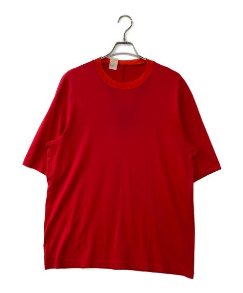 N.HOOLYWOOD（エヌ ハリウッド）N.HOOLYWOOD (エヌ ハリウッド) RANDOM TUCKED CREW NECK T-SHIRT Tシャツ レッド サイズ:38の古着・服飾アイテム