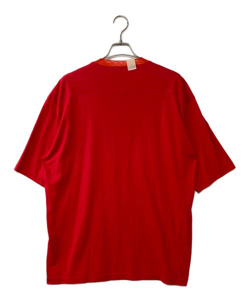 N.HOOLYWOOD（エヌ ハリウッド）N.HOOLYWOOD (エヌ ハリウッド) RANDOM TUCKED CREW NECK T-SHIRT Tシャツ レッド サイズ:38の古着・服飾アイテム