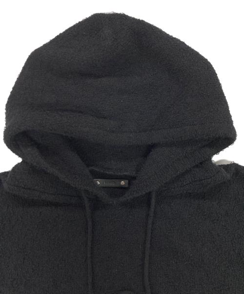 MINEDENIM（マインデニム）MINEDENIM (マインデニム) Snarl yarn Nosleave Hoodie / スナールヤーンノースリーブニット ブラックの古着・服飾アイテム