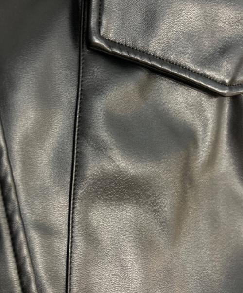 MSML（エムエスエムエル）MSML (エムエスエムエル) WIDE CARGO SHORTS FAKE LEATHER フェイクレザーハーフパンツ ブラック サイズ:XLの古着・服飾アイテム