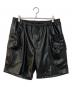 MSML（エムエスエムエル）の古着「WIDE CARGO SHORTS FAKE LEATHER フェイクレザーハーフパンツ」｜ブラック