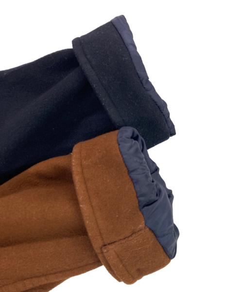 UN3D.（アンスリード）UN3D. (アンスリード) ASYMME COLLAR WOOL CT バイカラーロングコート ブラウン×ネイビー サイズ:36の古着・服飾アイテム