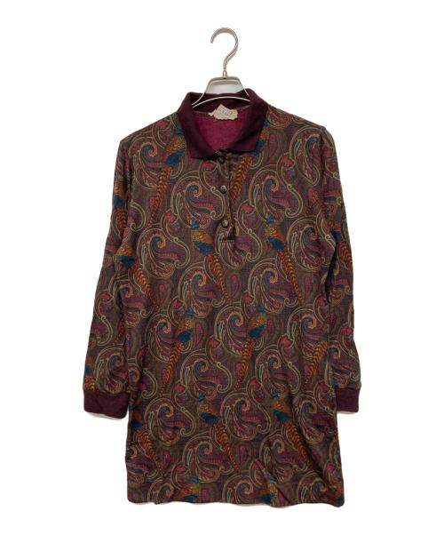 GUCCI（グッチ）GUCCI (グッチ) ペイズリーニットポロワンピース ブラウン サイズ:Ｍの古着・服飾アイテム