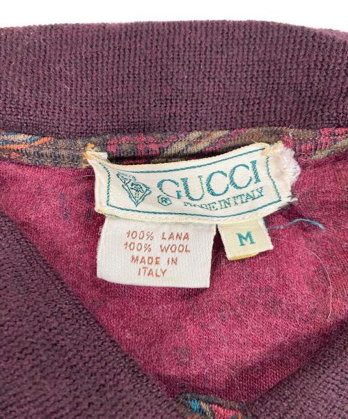 GUCCI（グッチ）GUCCI (グッチ) ペイズリーニットポロワンピース ブラウン サイズ:Ｍの古着・服飾アイテム