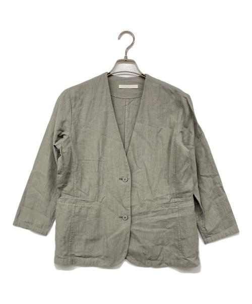evam eva（エヴァムエヴァ）evam eva (エヴァムエヴァ) water linen jacket グレー サイズ:Mの古着・服飾アイテム