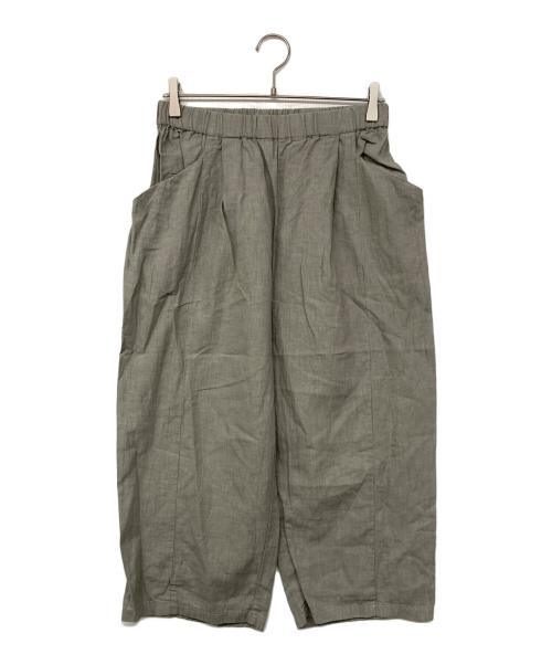 evam eva（エヴァムエヴァ）evam eva (エヴァムエヴァ) water linen crroped pants グレー サイズ:Mの古着・服飾アイテム