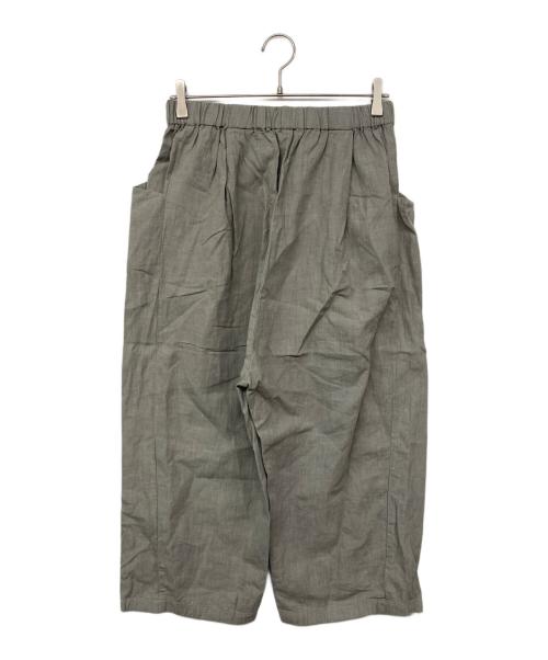 evam eva（エヴァムエヴァ）evam eva (エヴァムエヴァ) water linen crroped pants グレー サイズ:Mの古着・服飾アイテム