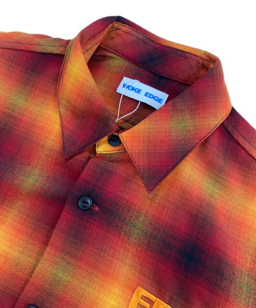 WOKE EDGE（ウォーク エッジ）WOKE EDGE (ウォーク エッジ) Ombre Shadow Check Shirt オレンジ サイズ:M 未使用品の古着・服飾アイテム