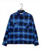 WOKE EDGEウォーク エッジ）の古着「Ombre Shadow Check Shirt ロングスリーブ」｜ネイビー