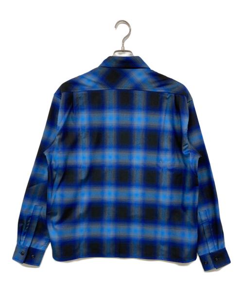 WOKE EDGE（ウォーク エッジ）WOKE EDGE (ウォーク エッジ) Ombre Shadow Check Shirt ロングスリーブ ネイビー サイズ:M 未使用品の古着・服飾アイテム