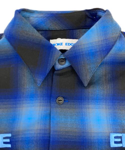 WOKE EDGE（ウォーク エッジ）WOKE EDGE (ウォーク エッジ) Ombre Shadow Check Shirt ロングスリーブ ネイビー サイズ:M 未使用品の古着・服飾アイテム