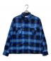 WOKE EDGE（ウォーク エッジ）の古着「Ombre Shadow Check Shirt ロングスリーブ」｜ネイビー