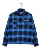 WOKE EDGEウォーク エッジ）の古着「Ombre Shadow Check Shirt」｜ネイビー