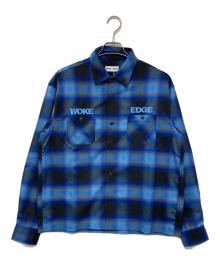 WOKE EDGE（ウォーク エッジ）の古着「Ombre Shadow Check Shirt」｜ネイビー
