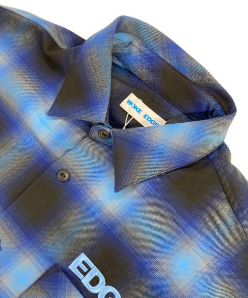 WOKE EDGE（ウォーク エッジ）WOKE EDGE (ウォーク エッジ) Ombre Shadow Check Shirt ネイビー サイズ:M 未使用品の古着・服飾アイテム