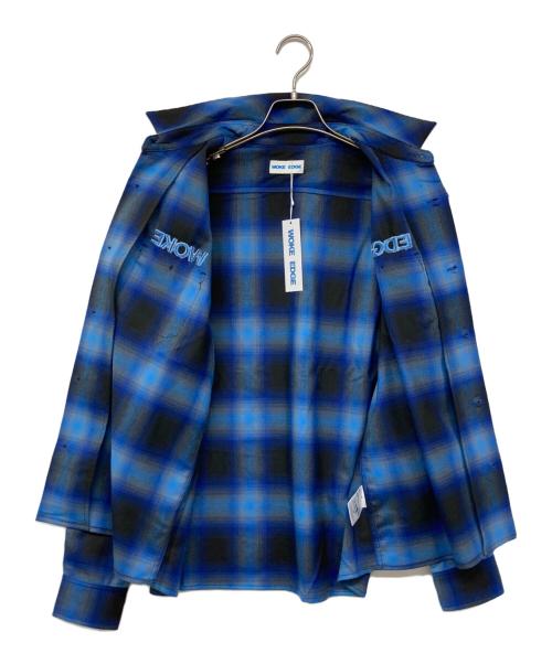 WOKE EDGE（ウォーク エッジ）WOKE EDGE (ウォーク エッジ) Ombre Shadow Check Shirt ネイビー サイズ:M 未使用品の古着・服飾アイテム