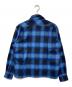 WOKE EDGE (ウォーク エッジ) Ombre Shadow Check Shirt ネイビー サイズ:M 未使用品：7000円