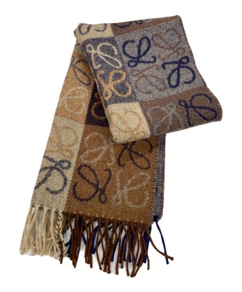 LOEWE（ロエベ）LOEWE (ロエベ) チェック柄アナグラムマフラー マルチカラーの古着・服飾アイテム