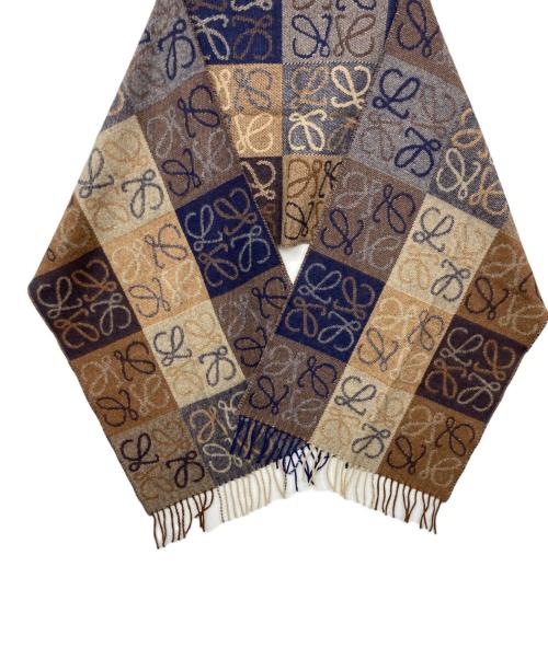 LOEWE（ロエベ）LOEWE (ロエベ) チェック柄アナグラムマフラー マルチカラーの古着・服飾アイテム