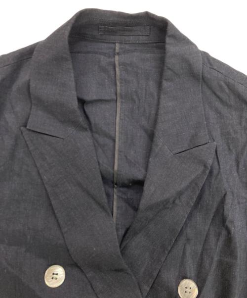 23区（ニジュウサンク）23区 (ニジュウサンク) リネンダブルジャケット ネイビー サイズ:44の古着・服飾アイテム