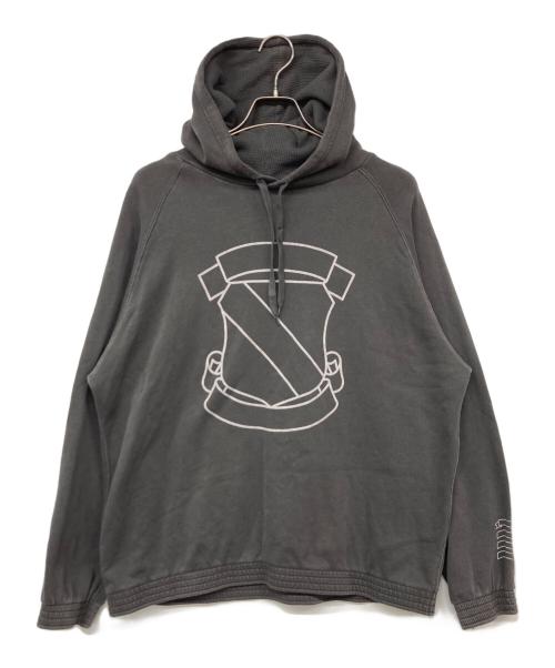 RE:NUMBER (N)INE（リナンバーナイン）RE:NUMBER (N)INE (リナンバーナイン) EMBLEM PIGMENT BIO PULLOVER HOODIE / エンブレム プルオーバーパーカー グレー サイズ:3の古着・服飾アイテム