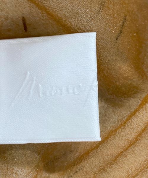 Mame Kurogouchi（マメクロゴウチ）mame kurogouchi (マメクロゴウチ) Marble Printed Plaid Sheer High Neck Top / マーブルプリンテッド プレイド シアー ハイネック カットソー ブラウン サイズ:1の古着・服飾アイテム