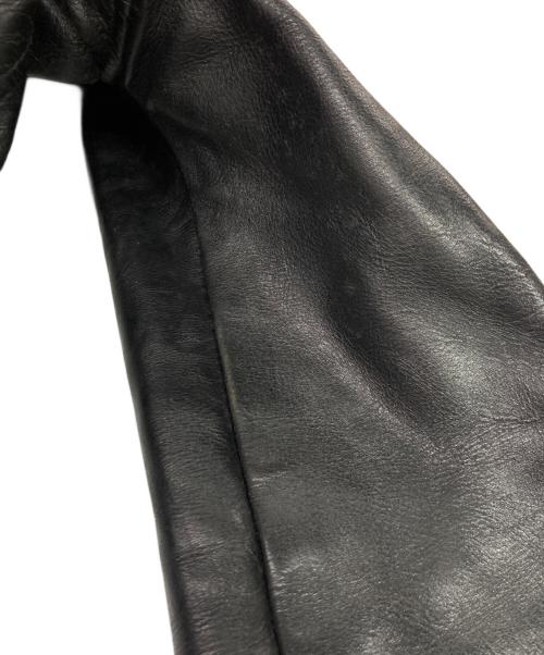 USED（ユーズド）USED (ユーズド) THIS GENUINE LEATHER GARMENT　70`Sダブルライダースジャケット ブラック サイズ:34の古着・服飾アイテム